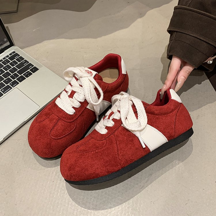 2025Autumn women's rubber sneakers with laces, low-top（Upper Height Less10cm)