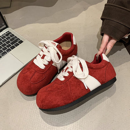 2025Autumn women's rubber sneakers with laces, low-top（Upper Height Less10cm)