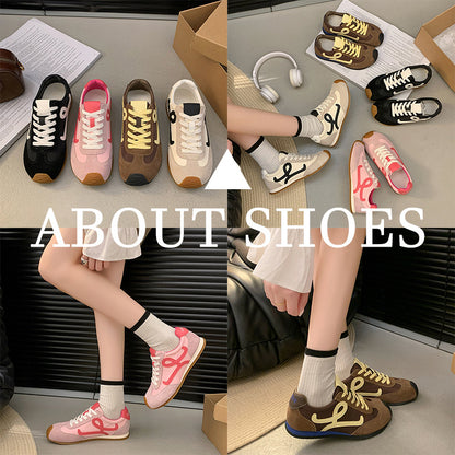 2025Spring Summer New Grape Mom Wang Yibo Same Style Asymmetric Large Toe Lace-up Casual Style Jogging Shoes