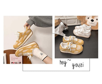 2025Spring New Women's Jogging Shoes Versatile Comfortable Flat Lace-up Shoes Fashion Trendy Casual Sneakers