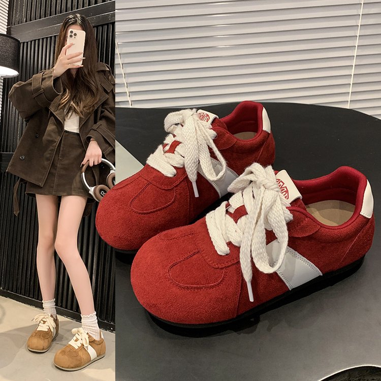 2025Autumn women's rubber sneakers with laces, low-top（Upper Height Less10cm)