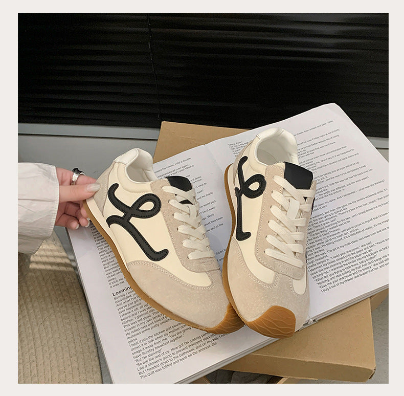 2025Spring Summer New Grape Mom Wang Yibo Same Style Asymmetric Large Toe Lace-up Casual Style Jogging Shoes