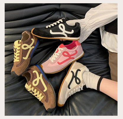 2025Spring Summer New Grape Mom Wang Yibo Same Style Asymmetric Large Toe Lace-up Casual Style Jogging Shoes