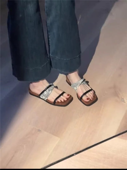 PUT Wedge Rubber Slippers Mid Heel