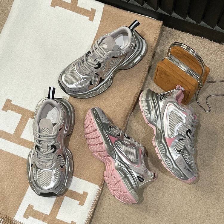 2024Spring Low-Top（Upper Height Less10cm)Rubber lace-up cross strap women's sneakers