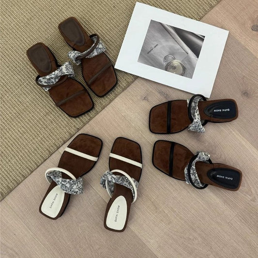 PUT Wedge Rubber Slippers Mid Heel