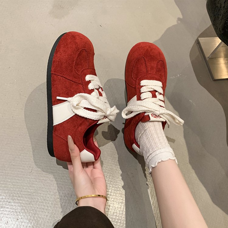 2025Autumn women's rubber sneakers with laces, low-top（Upper Height Less10cm)