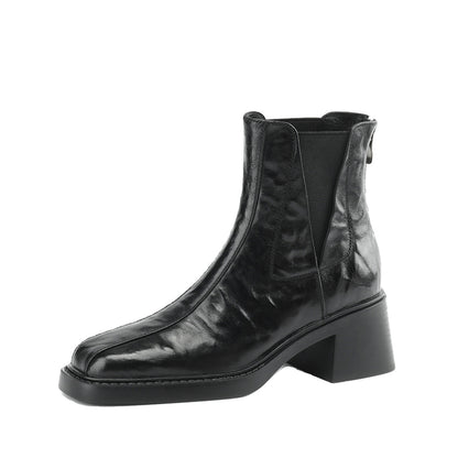 2024New Autumn and Winter Short Boots for Women, Chunky Heel Short Boots, High Heel Martin Boots, British Style for Women