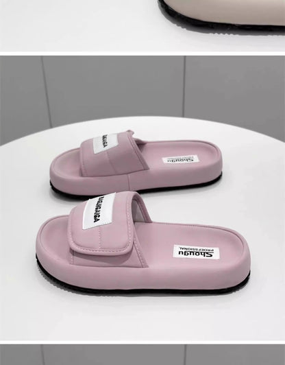 Low Heel Platform Sole(Less3cm)PU Rubber Slippers