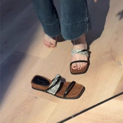 PUT Wedge Rubber Slippers Mid Heel
