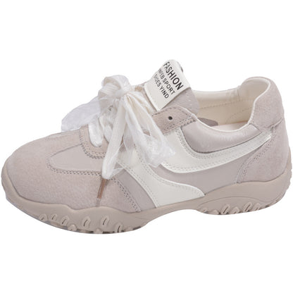 2025Spring New Non-Slip Color Block Sports Jogging Shoes for Women Comfortable Casual Breathable White Running Shoes