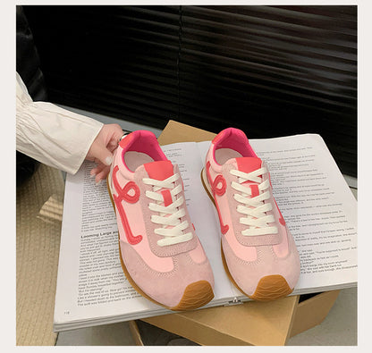 2025Spring Summer New Grape Mom Wang Yibo Same Style Asymmetric Large Toe Lace-up Casual Style Jogging Shoes