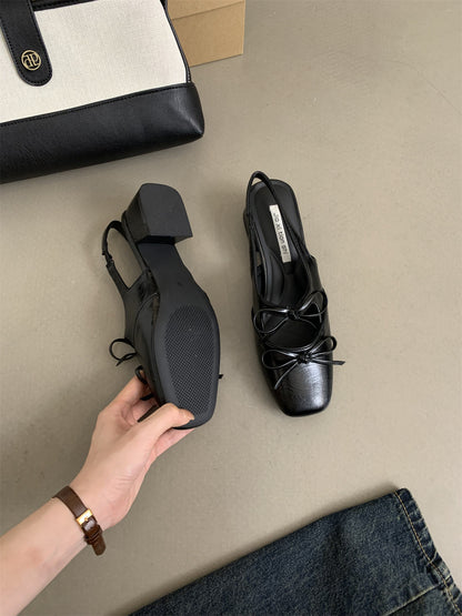 Closed-Toe Sandals for Women Summer New French Style Beautiful Fairy Style Evening Chunky Heel silver Single Shoes Elegant High Heels