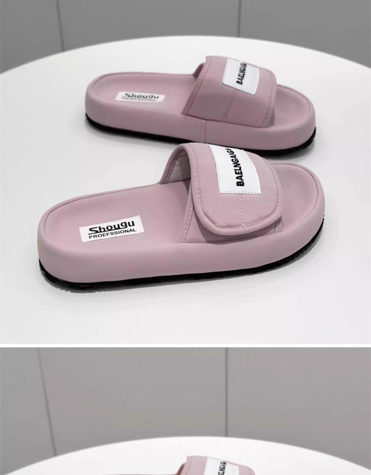 Low Heel Platform Sole(Less3cm)PU Rubber Slippers
