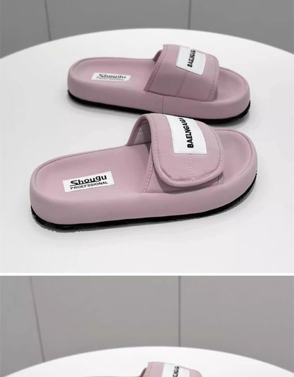 Low Heel Platform Sole(Less3cm)PU Rubber Slippers