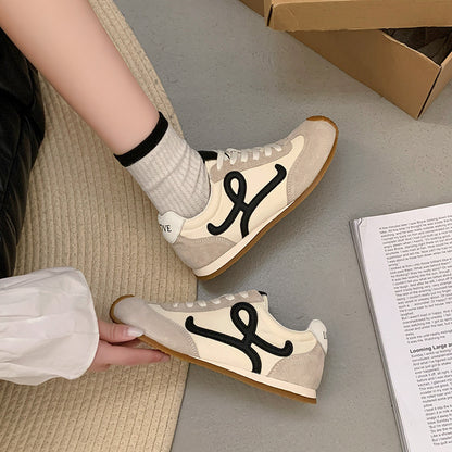 2025Spring Summer New Grape Mom Wang Yibo Same Style Asymmetric Large Toe Lace-up Casual Style Jogging Shoes