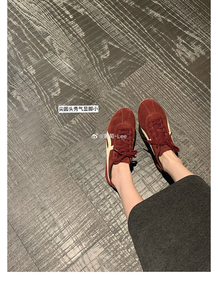 2025Women's Autumn Lace-Up Low-Top Sneakers（Upper Height Less10cm)Rubber