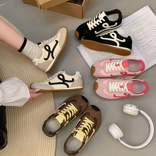 2025Spring Summer New Grape Mom Wang Yibo Same Style Asymmetric Large Toe Lace-up Casual Style Jogging Shoes