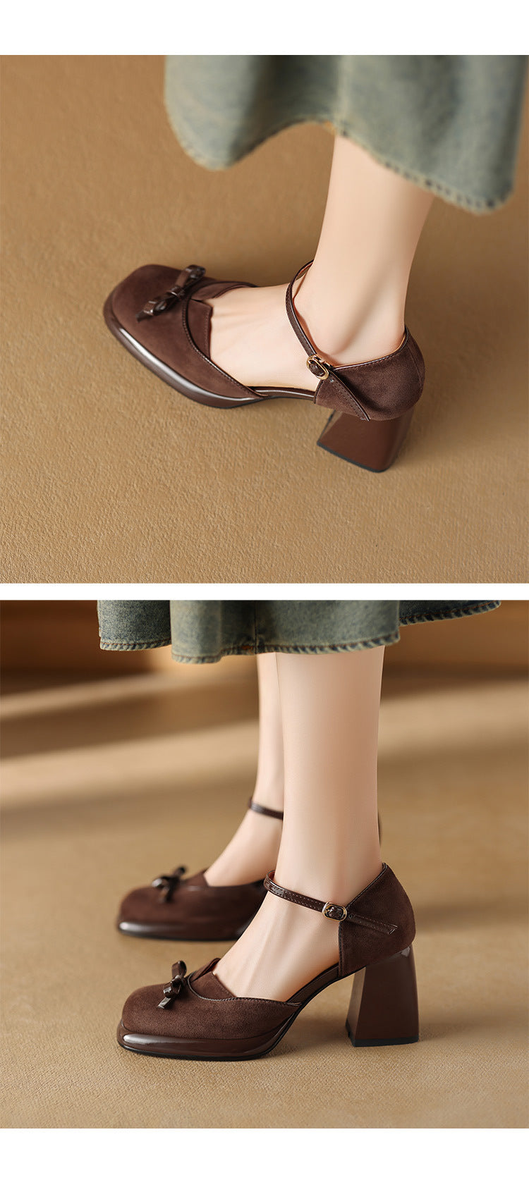 French Retro Elegant Mature Hollow Toe Sandals2024New Year's New Versatile Simple Thick Heel Buckle High Heels