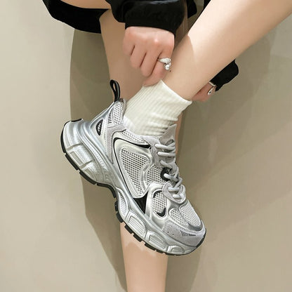 2024Spring Low-Top（Upper Height Less10cm)Rubber lace-up cross strap women's sneakers