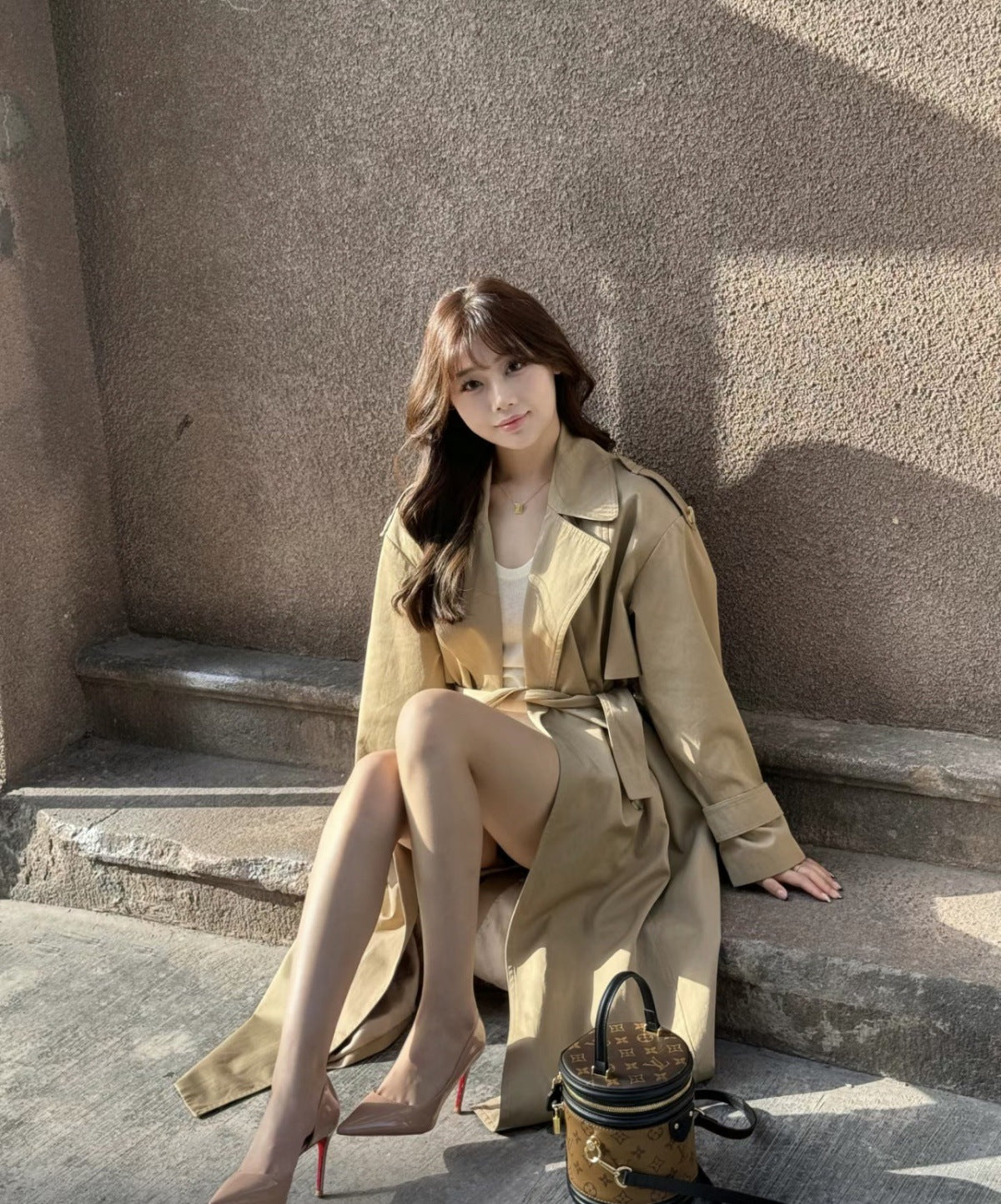 Nude High Heels Women2024Autumn New Red Sole Side Hollow Pointed Toe Sexy Versatile Professional Stiletto Heels