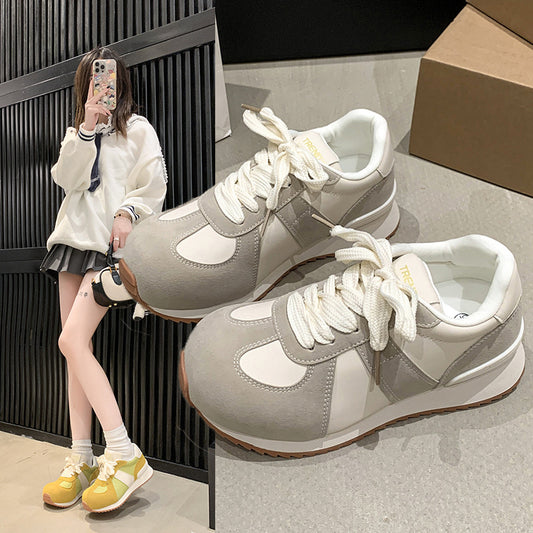 2025Spring New Kapibara Lace-Up Shoes for Women Candy Color Sports Casual Shoes Dad Shoes In Stock