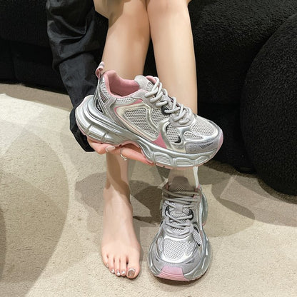 2024Spring Low-Top（Upper Height Less10cm)Rubber lace-up cross strap women's sneakers