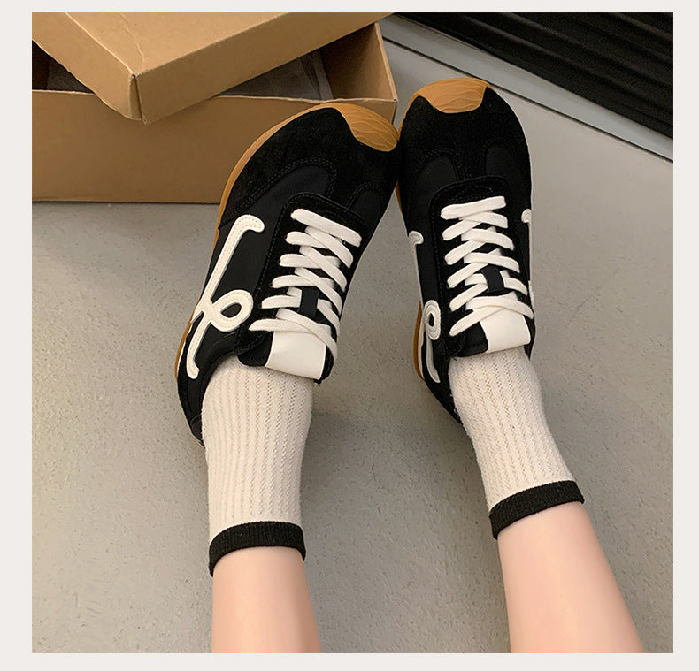 2025Spring Summer New Grape Mom Wang Yibo Same Style Asymmetric Large Toe Lace-up Casual Style Jogging Shoes