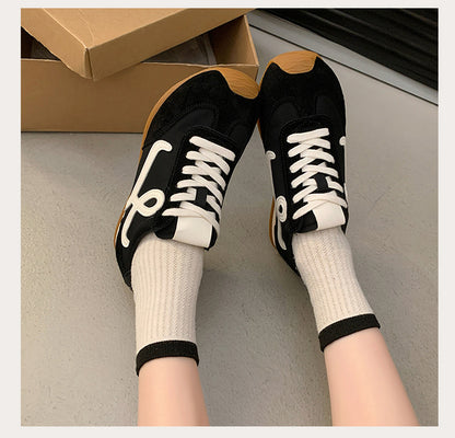 2025Spring Summer New Grape Mom Wang Yibo Same Style Asymmetric Large Toe Lace-up Casual Style Jogging Shoes