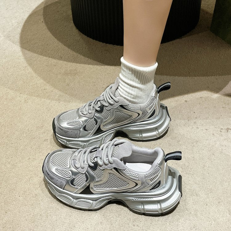 2024Spring Low-Top（Upper Height Less10cm)Rubber lace-up cross strap women's sneakers