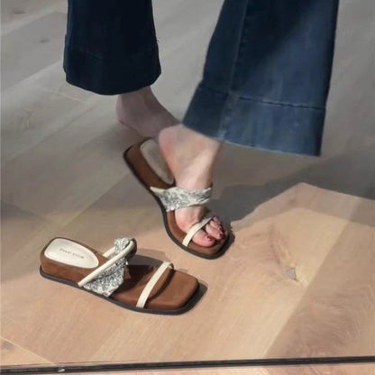 PUT Wedge Rubber Slippers Mid Heel