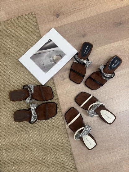 PUT Wedge Rubber Slippers Mid Heel