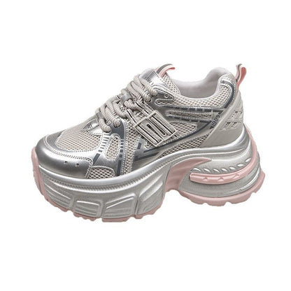 2025Spring New Style Thick-Soled Platform Dad Shoes for Women, Slimming Sneakers, Casual Sports Shoes for Petite Women, Height Increasing