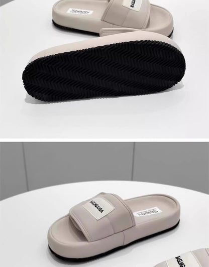 Low Heel Platform Sole(Less3cm)PU Rubber Slippers