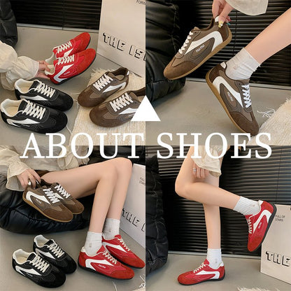 2025Autumn Low Top（Upper Height Less10cm)Sports Shoes Rubber Women's Lace-Up