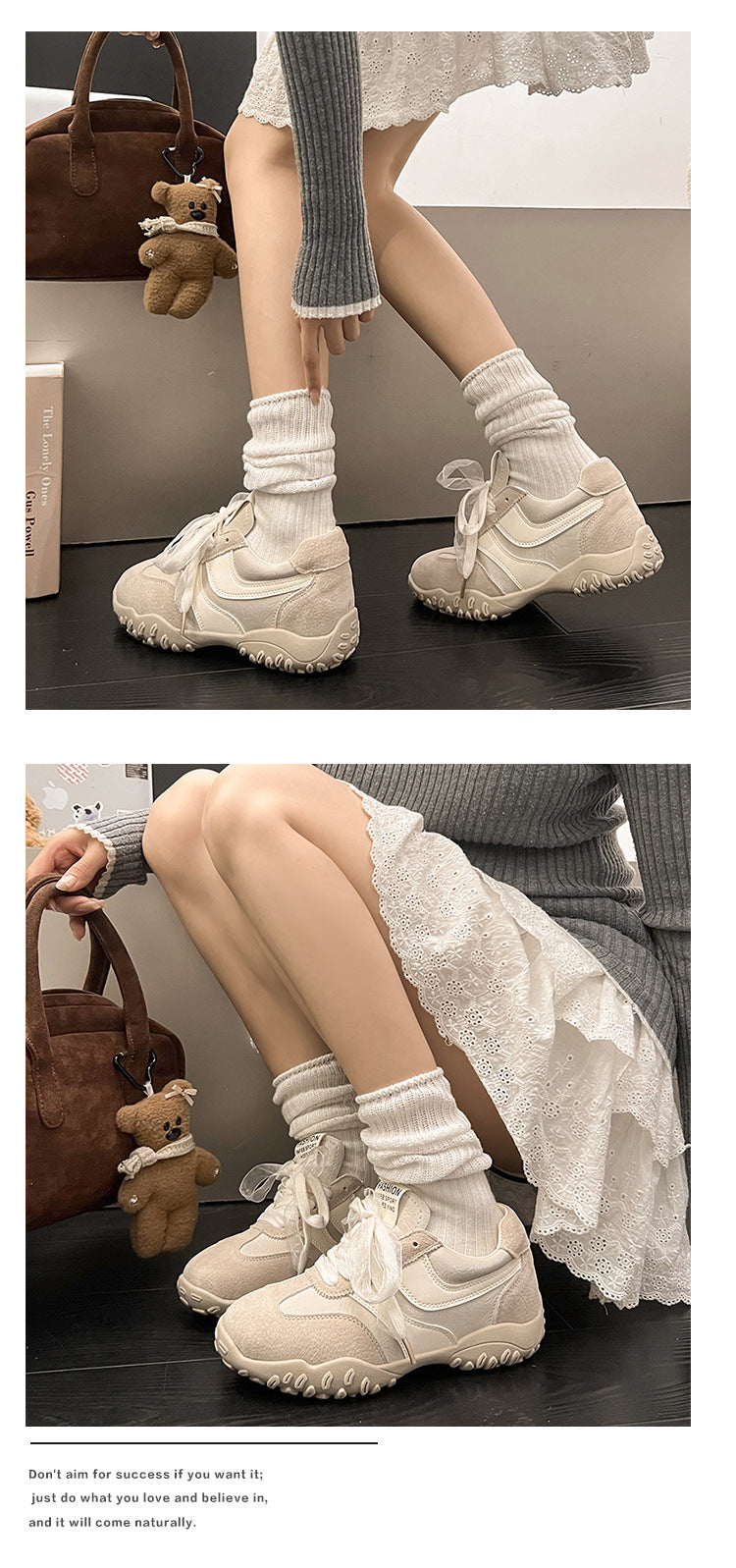 2025Spring New Non-Slip Color Block Sports Jogging Shoes for Women Comfortable Casual Breathable White Running Shoes