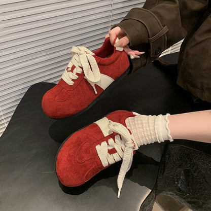 2025Autumn women's rubber sneakers with laces, low-top（Upper Height Less10cm)