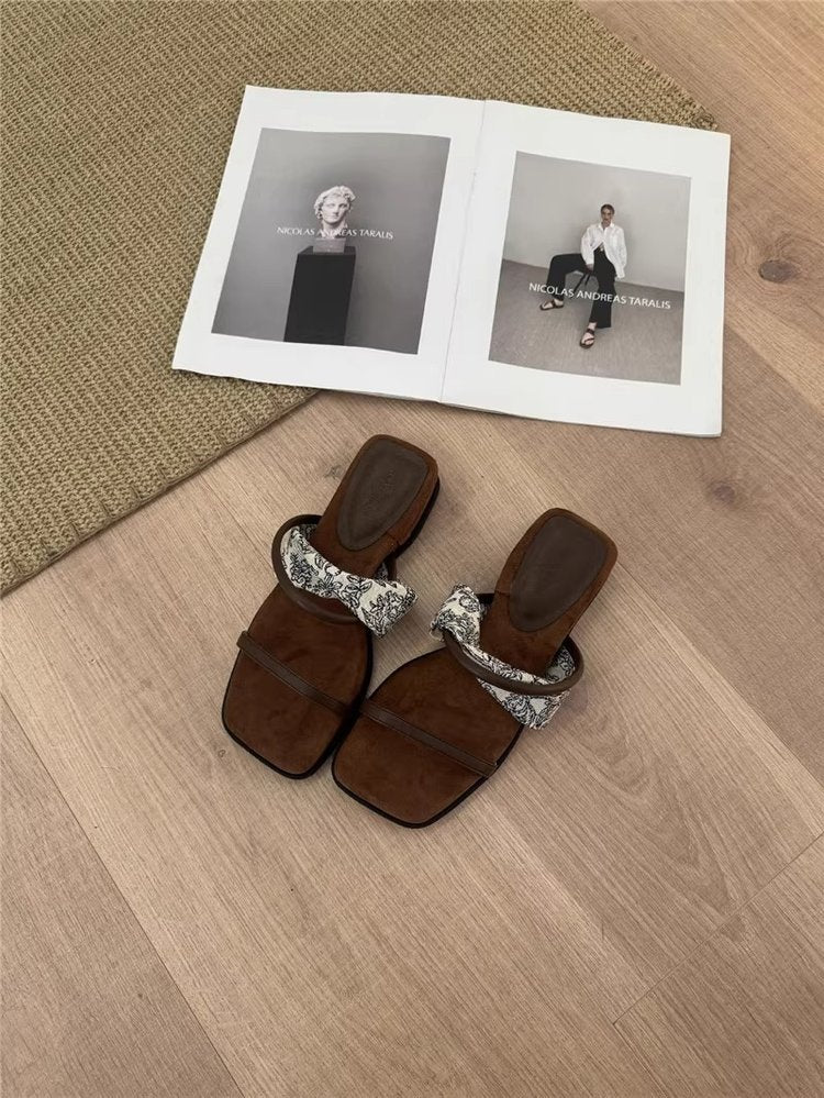 PUT Wedge Rubber Slippers Mid Heel