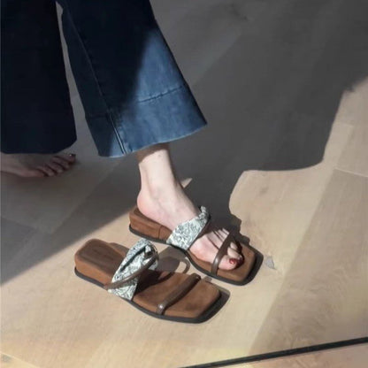 PUT Wedge Rubber Slippers Mid Heel