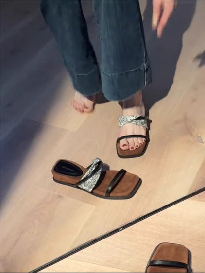 PUT Wedge Rubber Slippers Mid Heel