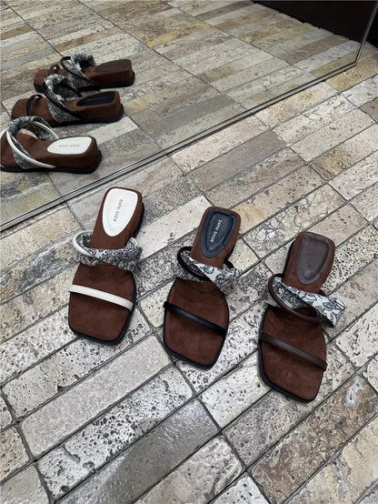 PUT Wedge Rubber Slippers Mid Heel