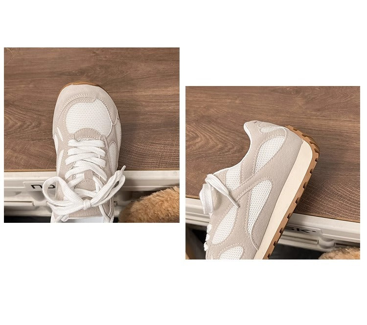 2025Spring New Women's Jogging Shoes Versatile Comfortable Flat Lace-up Shoes Fashion Trendy Casual Sneakers