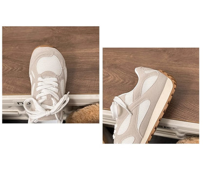 2025Spring New Women's Jogging Shoes Versatile Comfortable Flat Lace-up Shoes Fashion Trendy Casual Sneakers