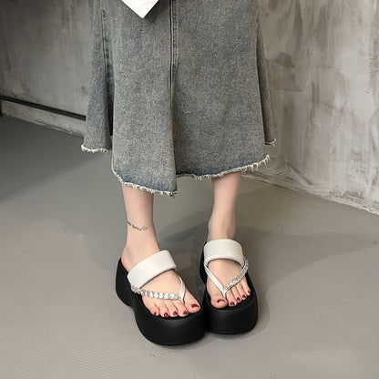 PU Platform High Heels(6-8cm)Rubber Slippers