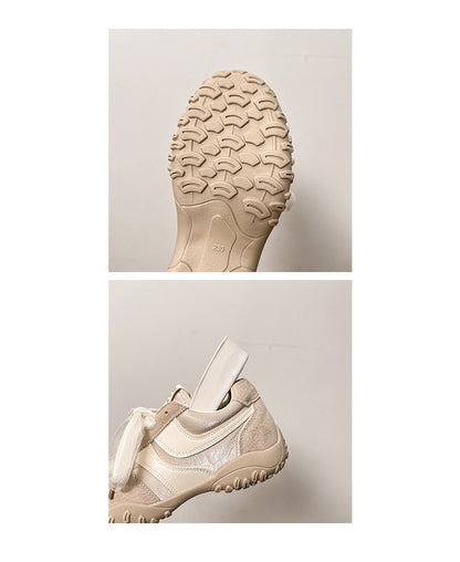 2025Spring New Non-Slip Color Block Sports Jogging Shoes for Women Comfortable Casual Breathable White Running Shoes