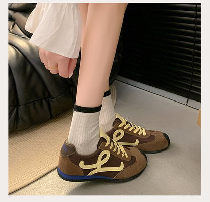 2025Spring Summer New Grape Mom Wang Yibo Same Style Asymmetric Large Toe Lace-up Casual Style Jogging Shoes