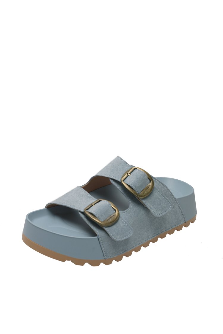 Solid Color Rubber Mid Heel(3-5cm)Platform Sole Suede Slippers