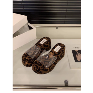Rubber Wedge Slippers PU High Heel(6-8cm)