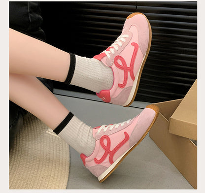2025Spring Summer New Grape Mom Wang Yibo Same Style Asymmetric Large Toe Lace-up Casual Style Jogging Shoes