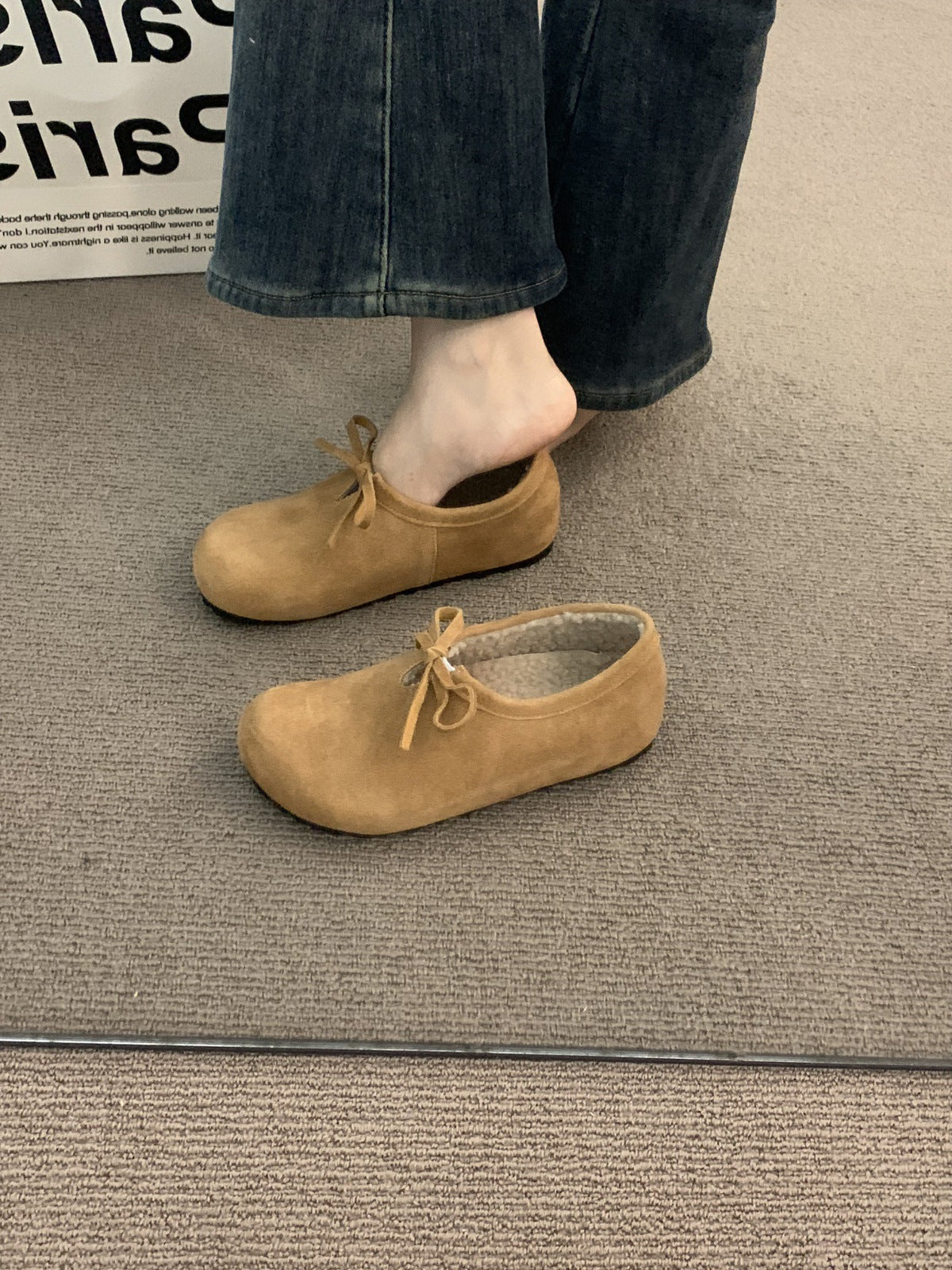 Late Night Breeze Height Increasing Thick Sole Leopard Print Fleece Lined Birkenstock Shoes for Outdoor Wear Autumn Winter Slip-On Ugly Cute Deep Mouth Beanie Cotton Shoes